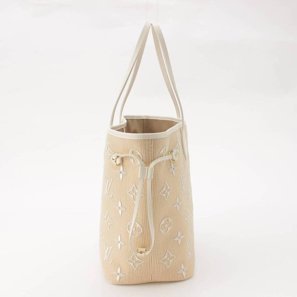 Louis Vuitton Monogram Leather Brown Neverfull By the Pool Tote Bag Beige Tan - Picture 3 of 6